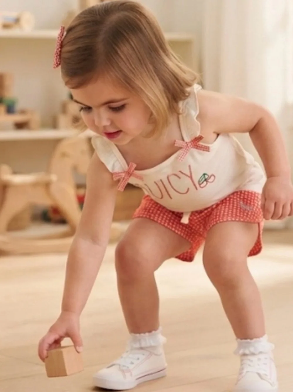 Juicy Couture Kids Set 4 Red Gingham Shorts & Tank Top Outfit